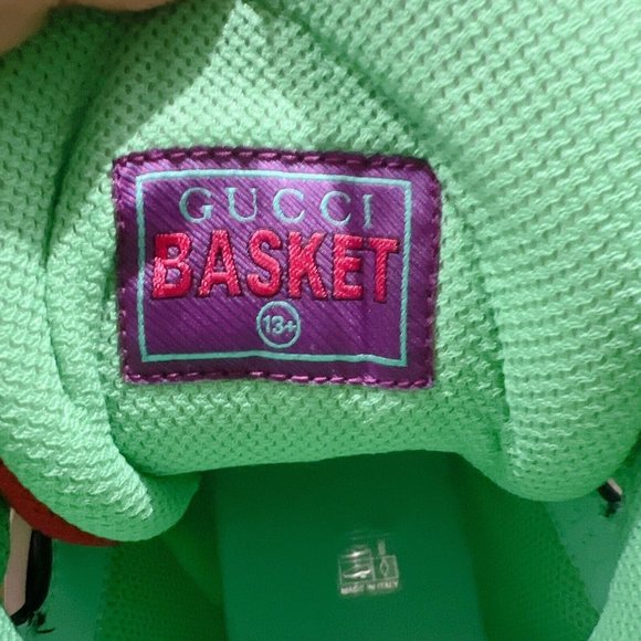 Gucci BASKET Demetra High Top Sneaker Vintage 661303 Black Green Men UK13.5 US14 - Picture 16 of 16